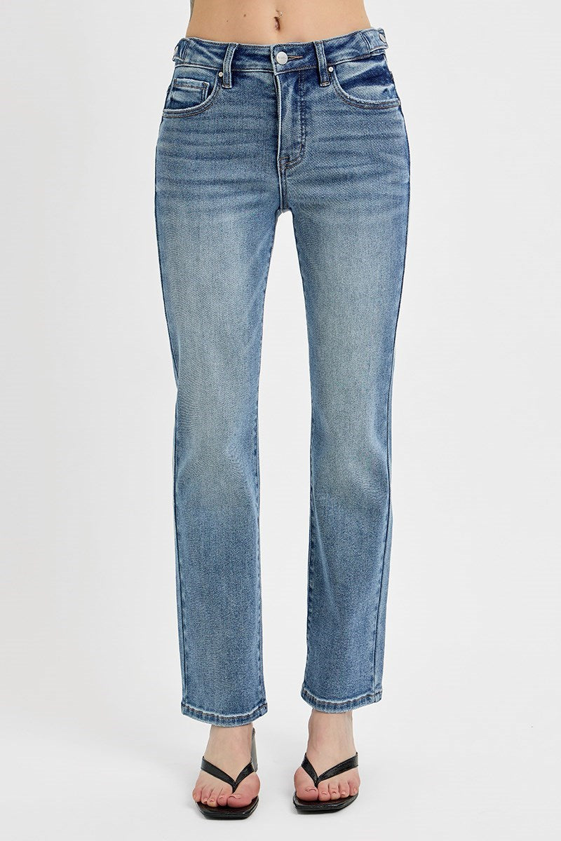 High Rise Ankle Adjustable WB Jeans